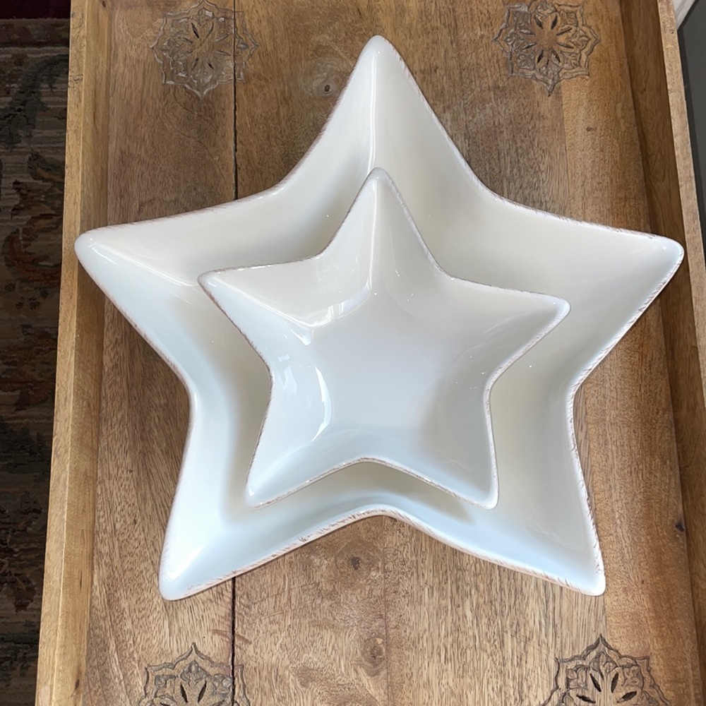 POTTERY BARN Set of 2 Rustic Star 🌟 Shaped Serving Dishes - Picture 2 of 15